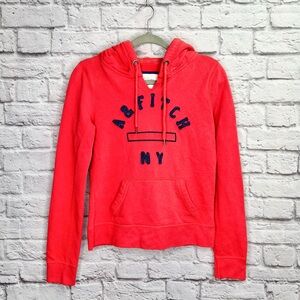 Abercrombie & Fitch Y2K Womens Hoodie Sweatshirt Size S Long Sleeve Pocket Red
